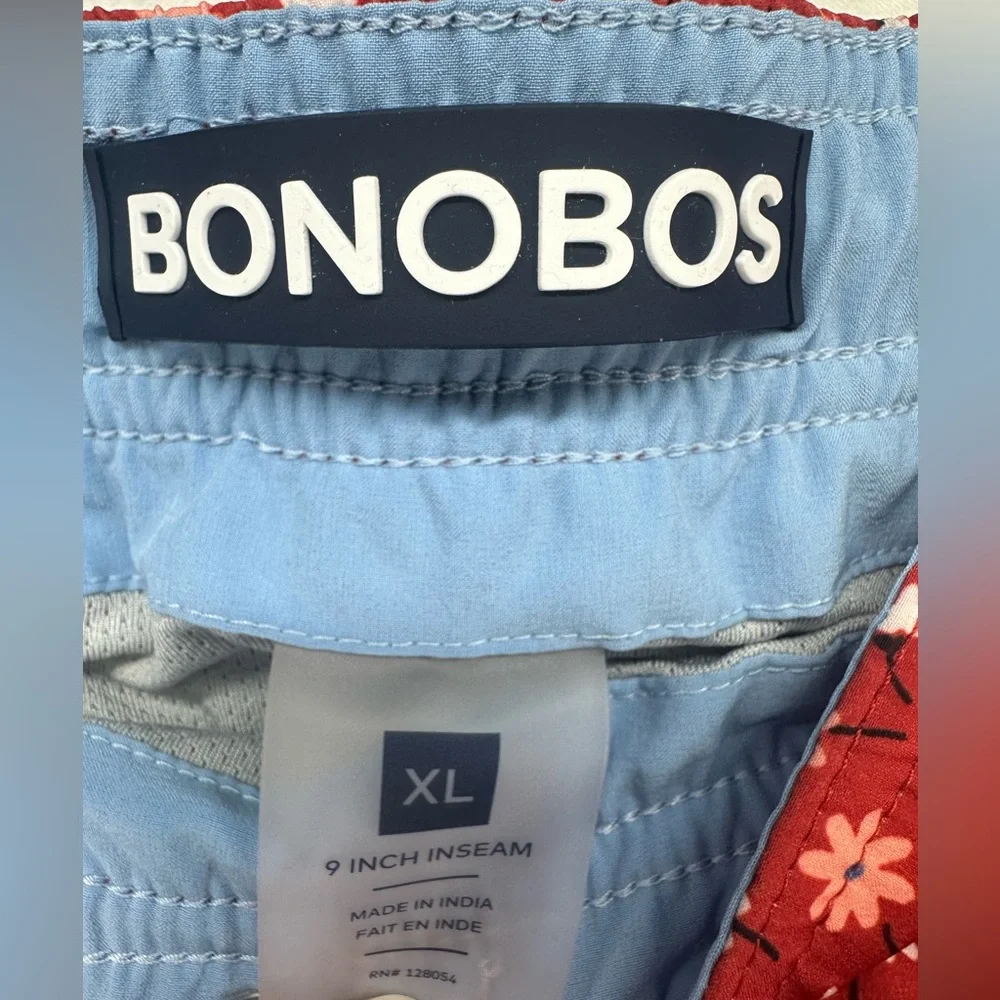 Bonobos Riviera Swim Shorts‎ 8” Inseam Red Lined Drawstring Mens Size XL